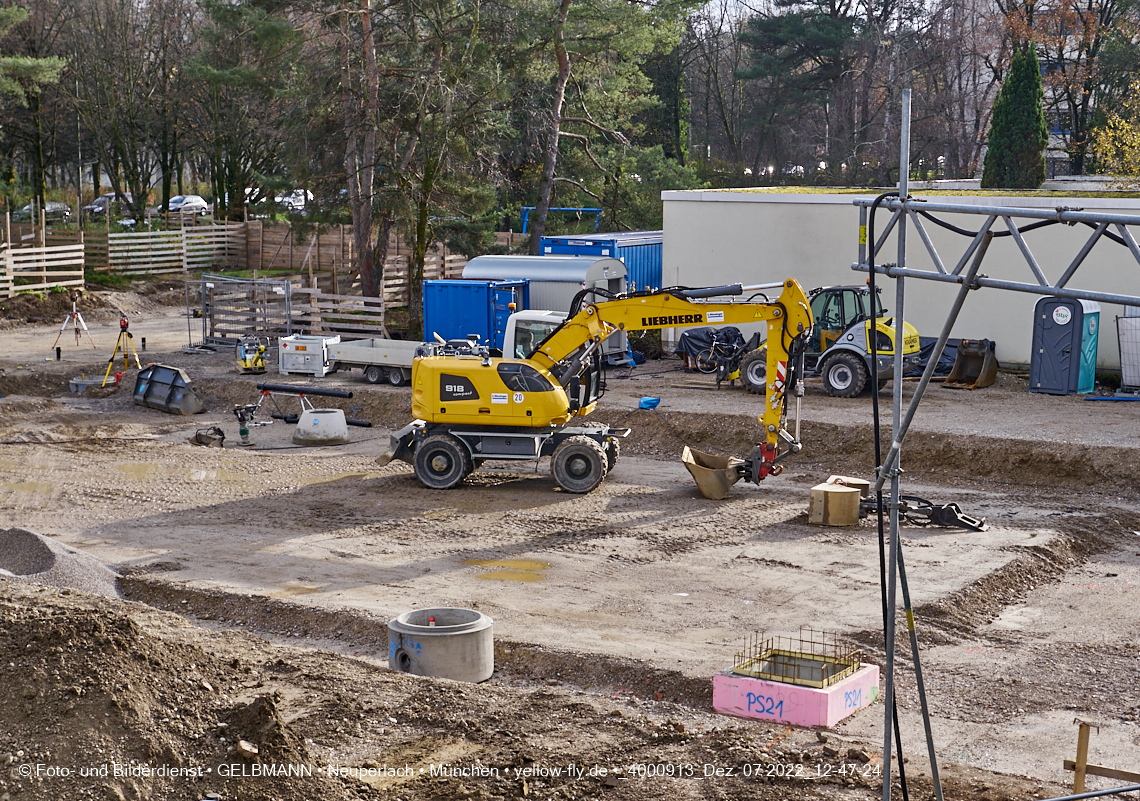 07.12.2022 - Baustelle an der Quiddestraße Haus für Kinder in Neuperlach